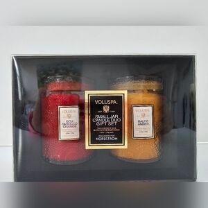 Voluspa small jar candle duo set goji tarocco & baltic amber